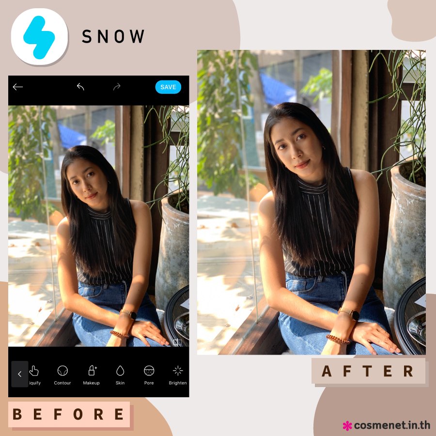 แอพบีบรูป Snow แต่งรูป แต่งหน้าได้ในแอพ 