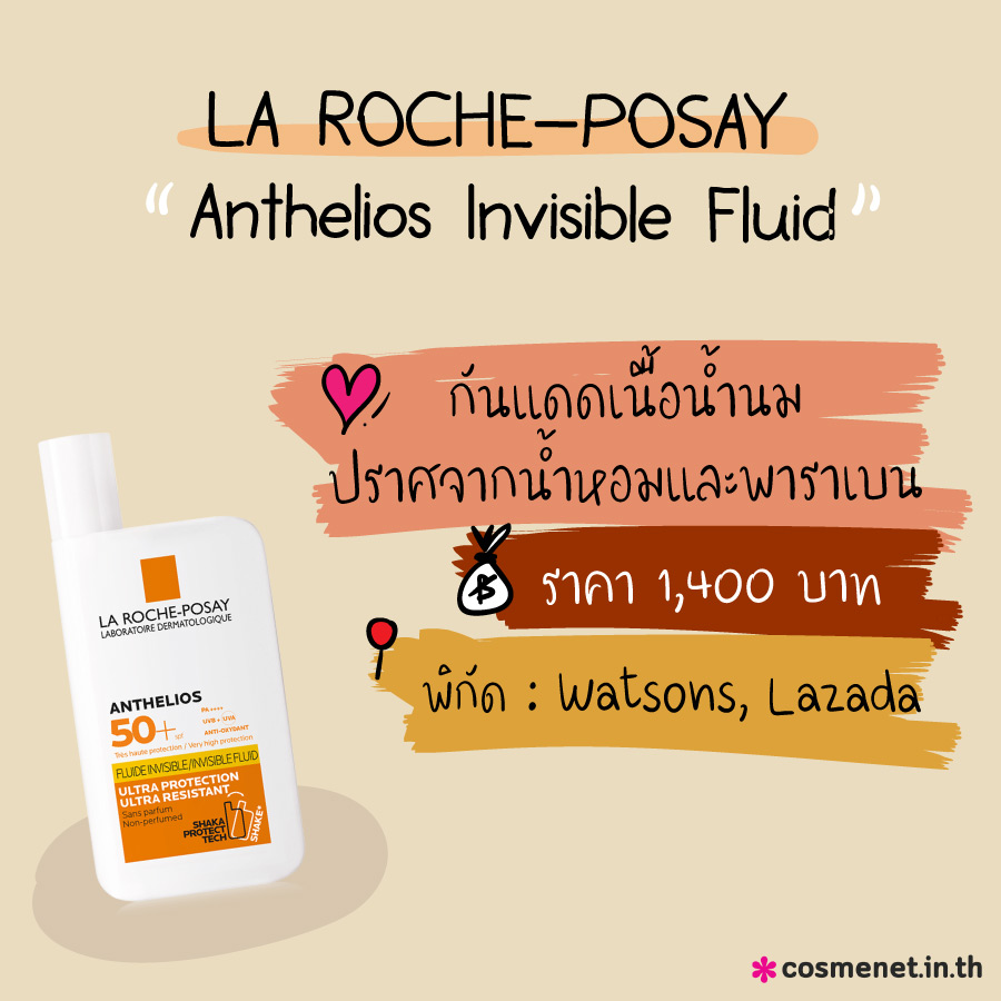 รีวิวกันแดด La Roche-Posay Anthelios Invisible Fluid