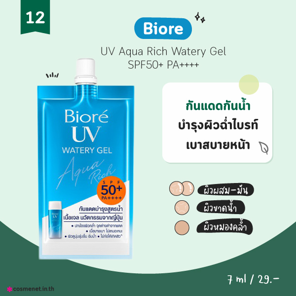 ครีมเซเว่น Biore UV Aqua Rich Watery Gel Sachet