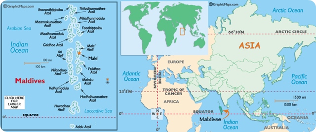 แผนที่ ประเทศมัลดีฟส์